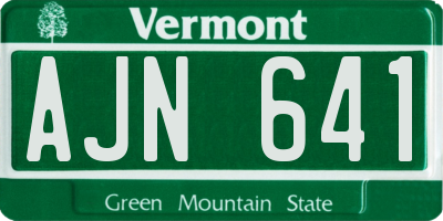 VT license plate AJN641