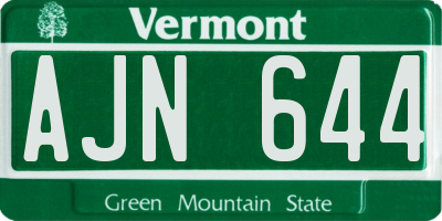 VT license plate AJN644