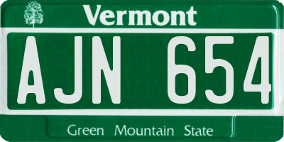 VT license plate AJN654
