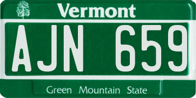 VT license plate AJN659