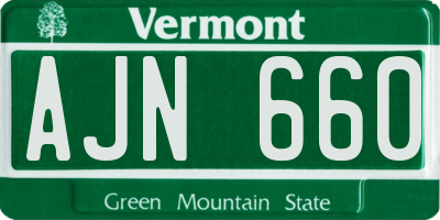 VT license plate AJN660
