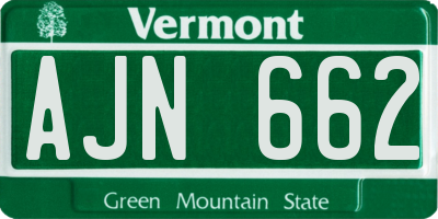 VT license plate AJN662