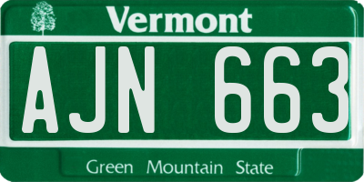 VT license plate AJN663
