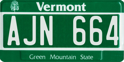 VT license plate AJN664