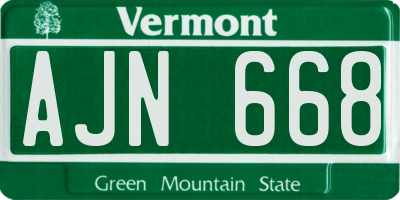 VT license plate AJN668