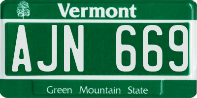 VT license plate AJN669