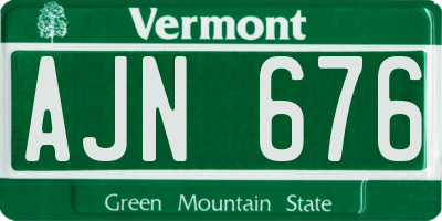 VT license plate AJN676