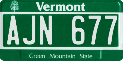 VT license plate AJN677