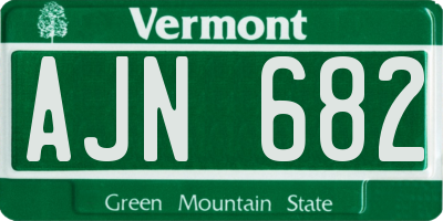VT license plate AJN682