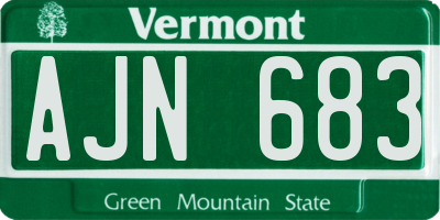 VT license plate AJN683