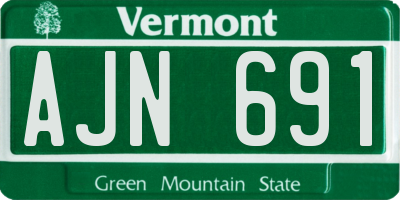 VT license plate AJN691