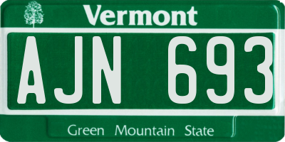 VT license plate AJN693
