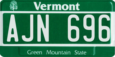 VT license plate AJN696