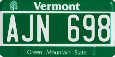 VT license plate AJN698