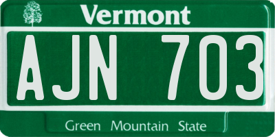 VT license plate AJN703