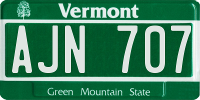 VT license plate AJN707
