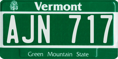 VT license plate AJN717