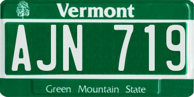 VT license plate AJN719