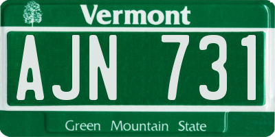 VT license plate AJN731