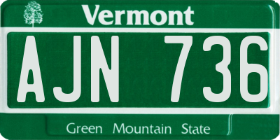 VT license plate AJN736