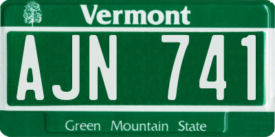 VT license plate AJN741