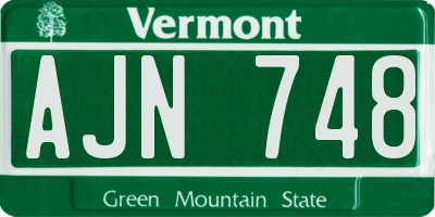VT license plate AJN748