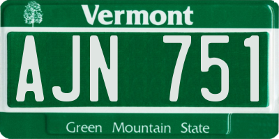VT license plate AJN751