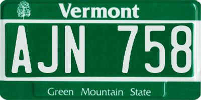 VT license plate AJN758