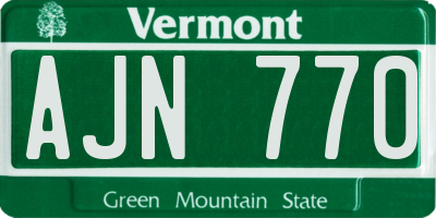 VT license plate AJN770