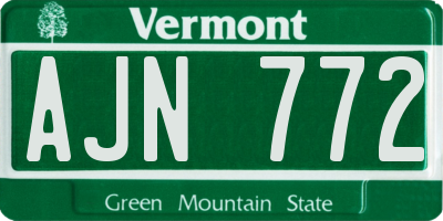 VT license plate AJN772