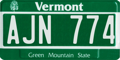 VT license plate AJN774