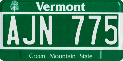 VT license plate AJN775