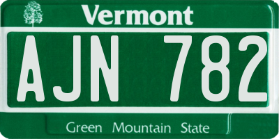 VT license plate AJN782