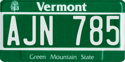 VT license plate AJN785