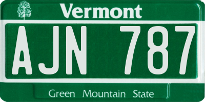 VT license plate AJN787