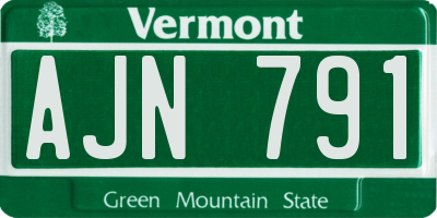 VT license plate AJN791
