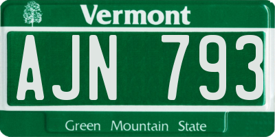 VT license plate AJN793
