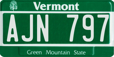 VT license plate AJN797