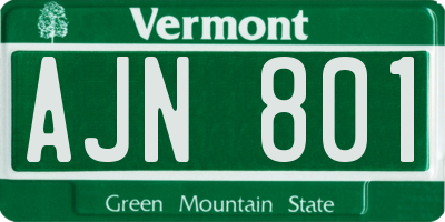 VT license plate AJN801
