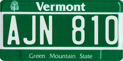 VT license plate AJN810
