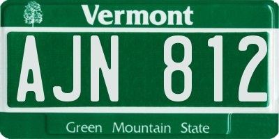 VT license plate AJN812