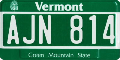 VT license plate AJN814