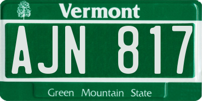 VT license plate AJN817