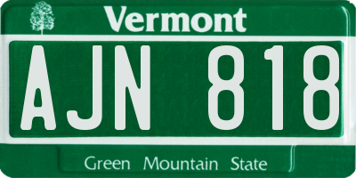 VT license plate AJN818