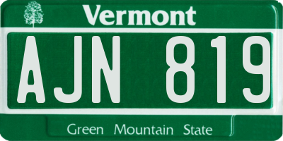 VT license plate AJN819
