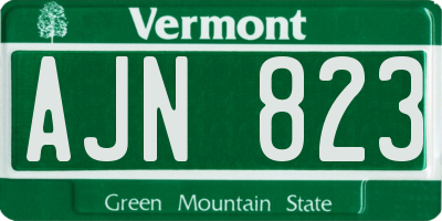 VT license plate AJN823