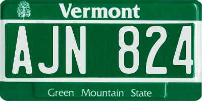 VT license plate AJN824