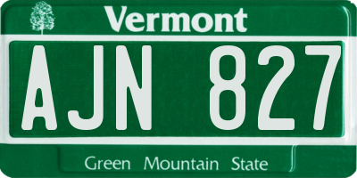 VT license plate AJN827
