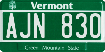 VT license plate AJN830