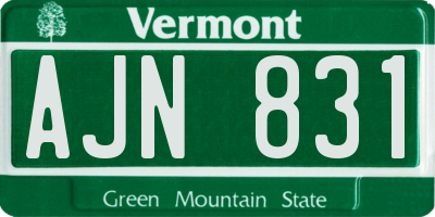 VT license plate AJN831